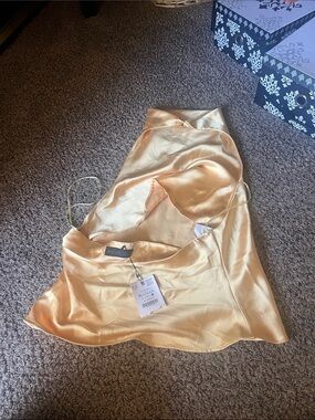 Zara Champagne Satin Slip Dress